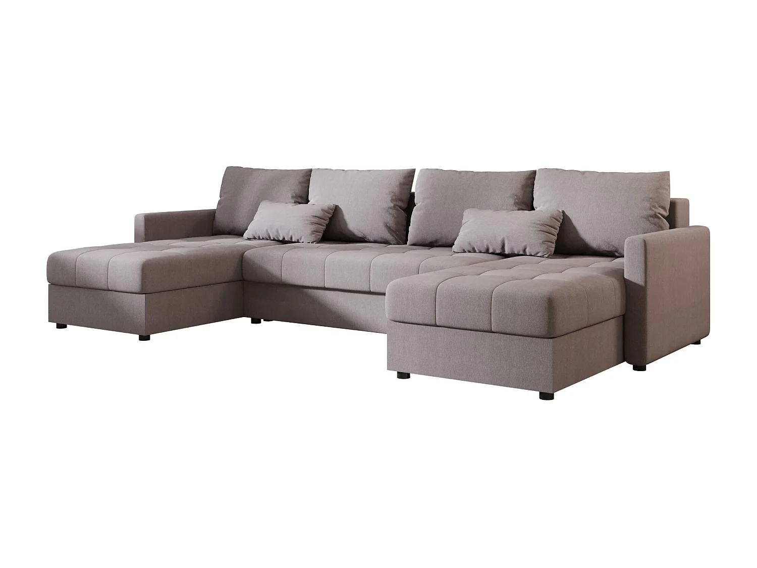 BEDANTE canapé d'angle MOS U BIS Cosmic 160 gris avec fonction de couchage canapé en U avec coffre de rangement