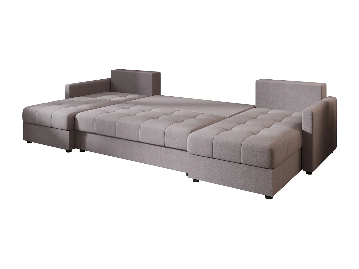 BEDANTE canapé d'angle MOS U BIS Cosmic 160 gris avec fonction de couchage canapé en U avec coffre de rangement