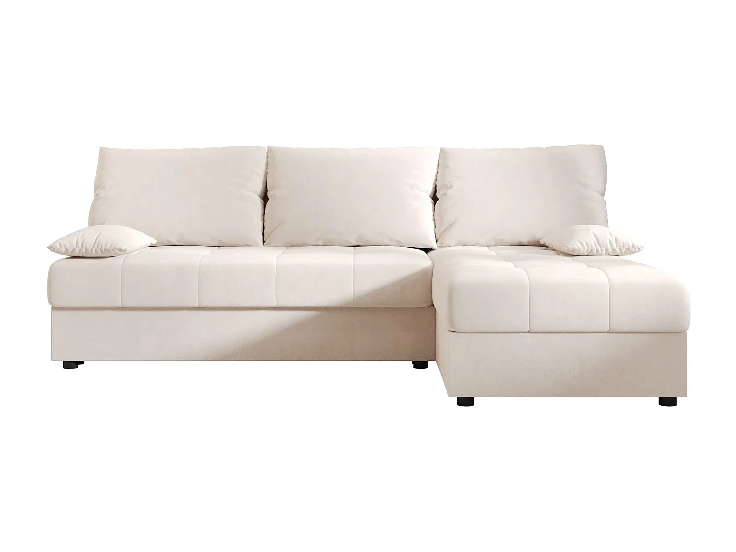 BEDANTE canapé d’angle MOS L Itaka 16 droite beige avec fonction de couchage canapé en forme de L avec coffre de rangement