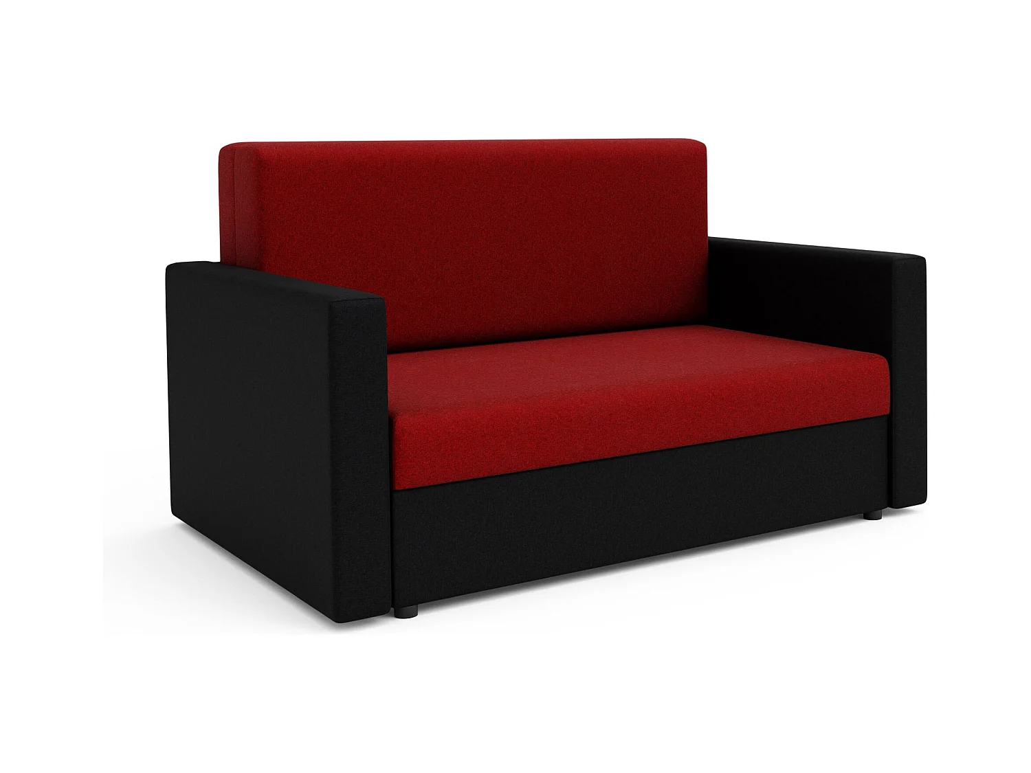 BEDANTE canapé HEVEN 120 avec fonction de couchage SAWANA 13+14 rouge/noir