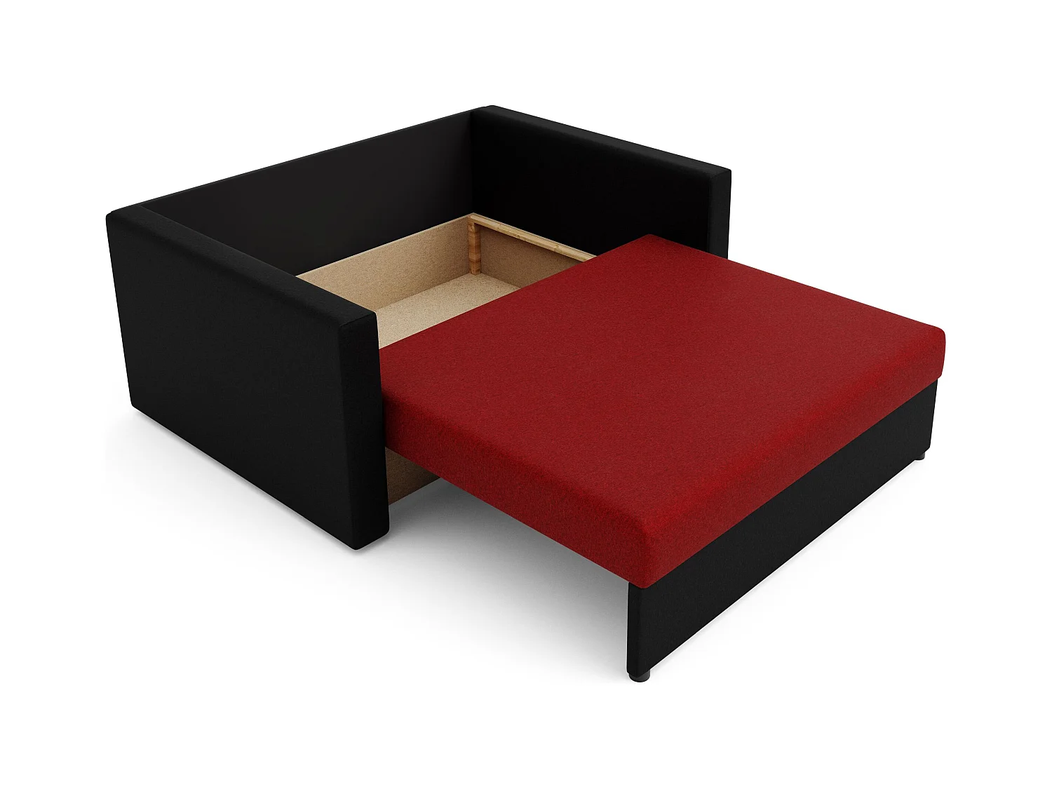 BEDANTE canapé HEVEN 120 avec fonction de couchage SAWANA 13+14 rouge/noir