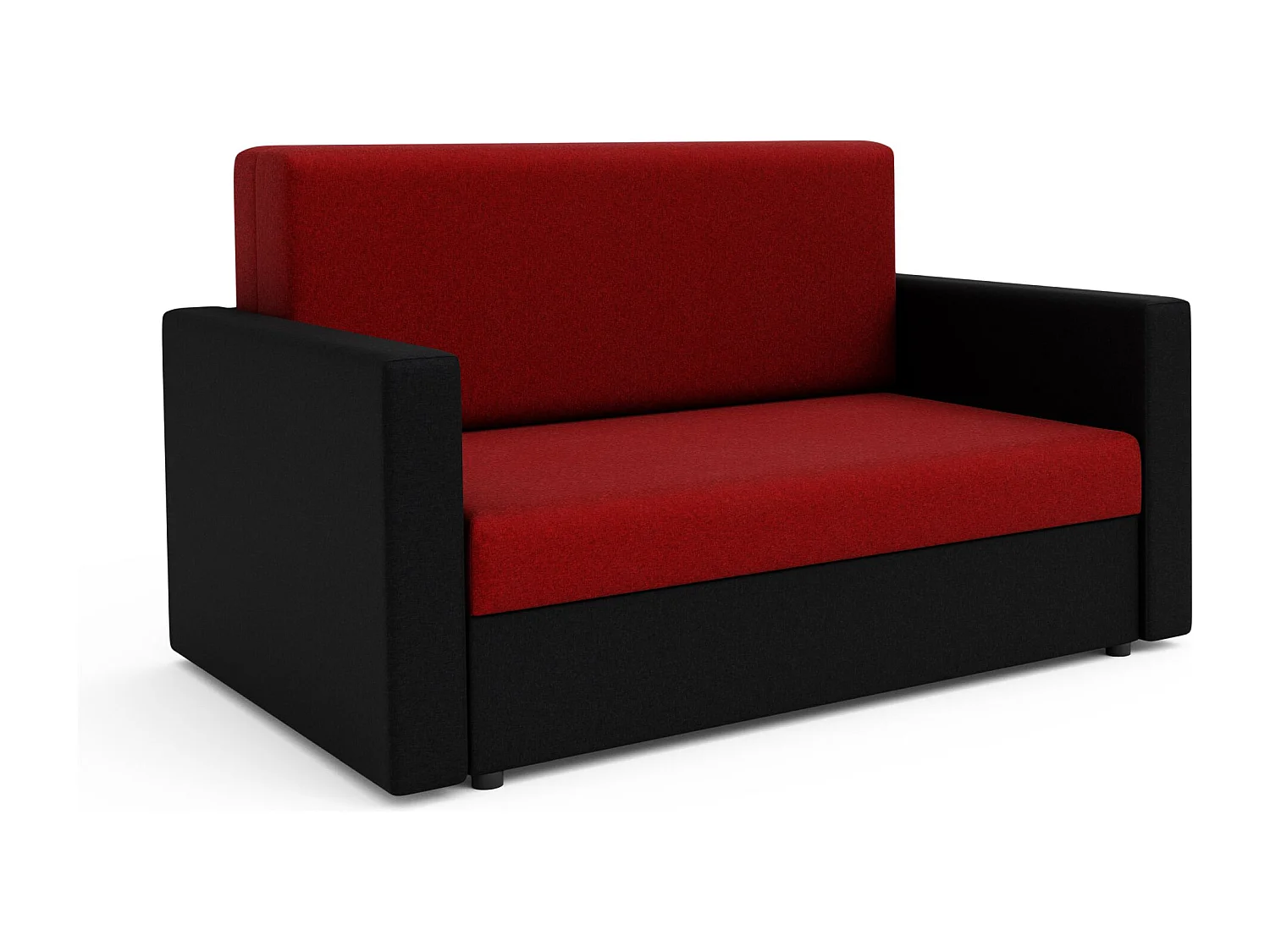 BEDANTE sofa HEVEN 120 met slaapfunctie SAWANA 13+14 rood/zwart met opbergruimte bedlade woonkamerbank bank sofa slaapbank bedlade slaapbank