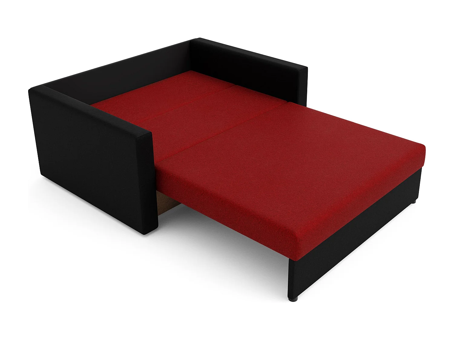 BEDANTE sofa HEVEN 120 met slaapfunctie SAWANA 13+14 rood/zwart met opbergruimte bedlade woonkamerbank bank sofa slaapbank bedlade slaapbank