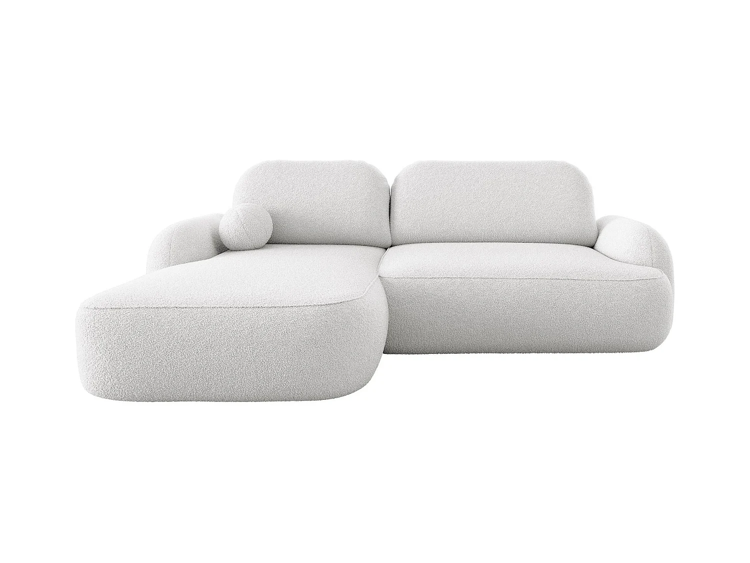 BEDANTE Canapé d’angle MOLLY L Gauche TERRA FROTTE 00 blanc avec fonction lit en L avec coffre de rangement