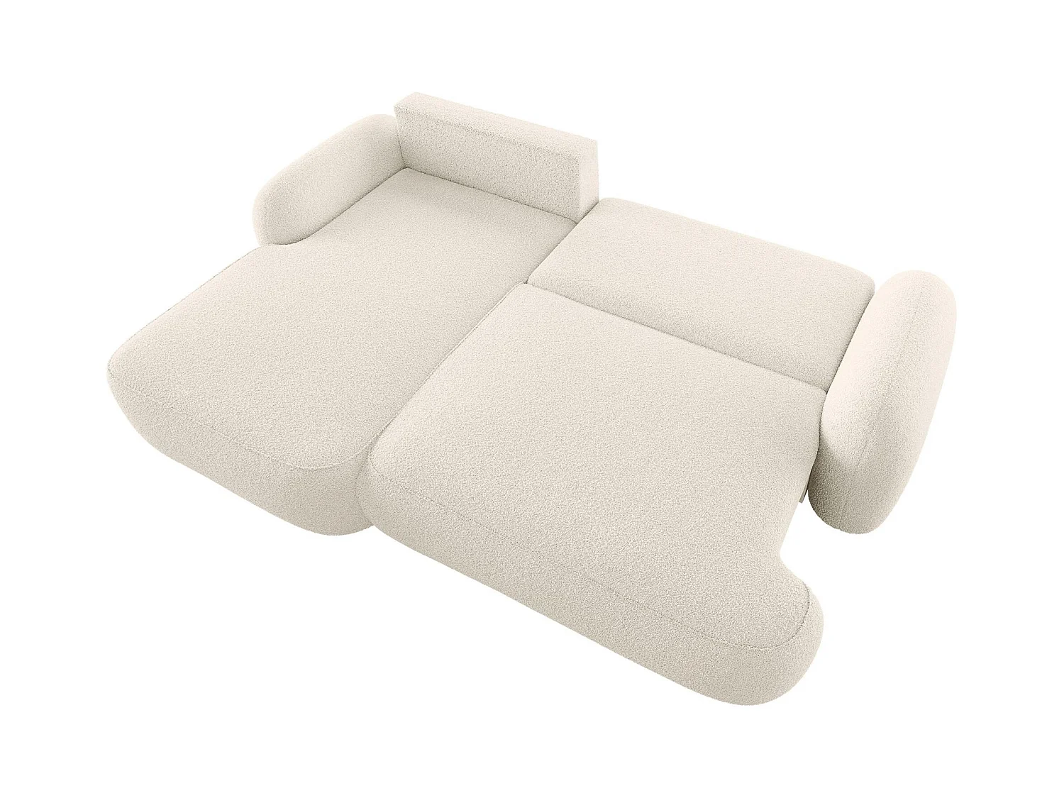 BEDANTE Canapé d’angle MOLLY L Gauche TERRA FROTTE 00 blanc avec fonction lit en L avec coffre de rangement