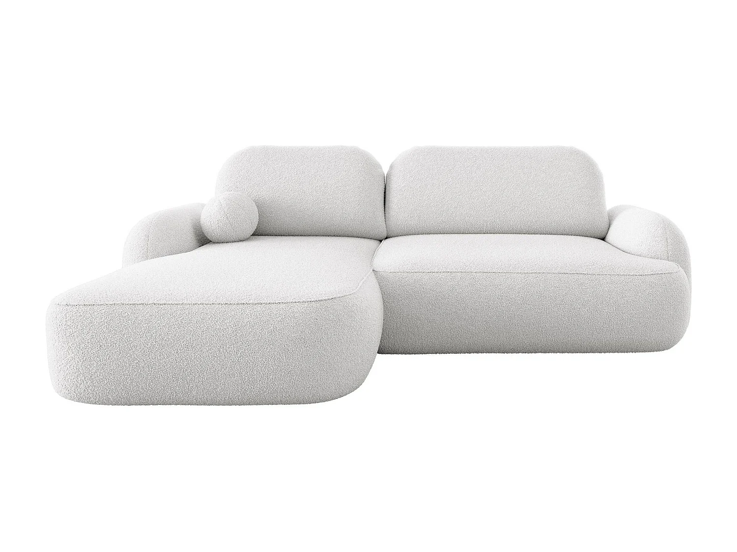 BEDANTE Canapé d’angle MOLLY L Gauche TERRA FROTTE 00 blanc avec fonction lit en L avec coffre de rangement