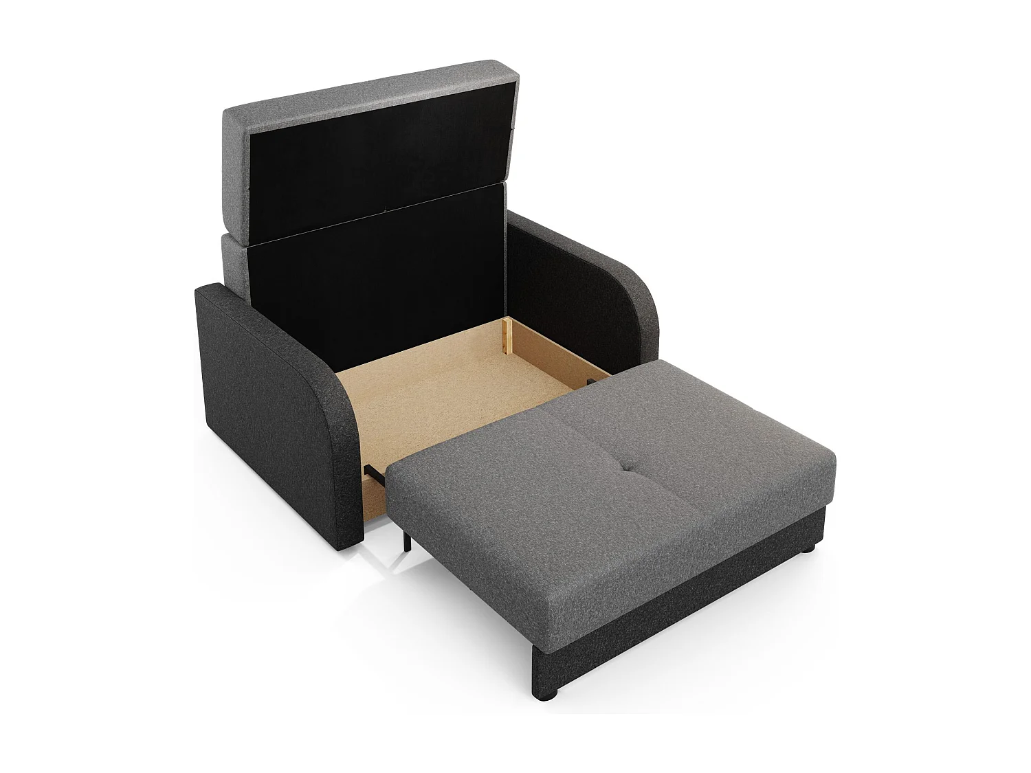 BEDANTE canapé TWICE 120 avec fonction de couchage SAWANA 21+05 beige/gris