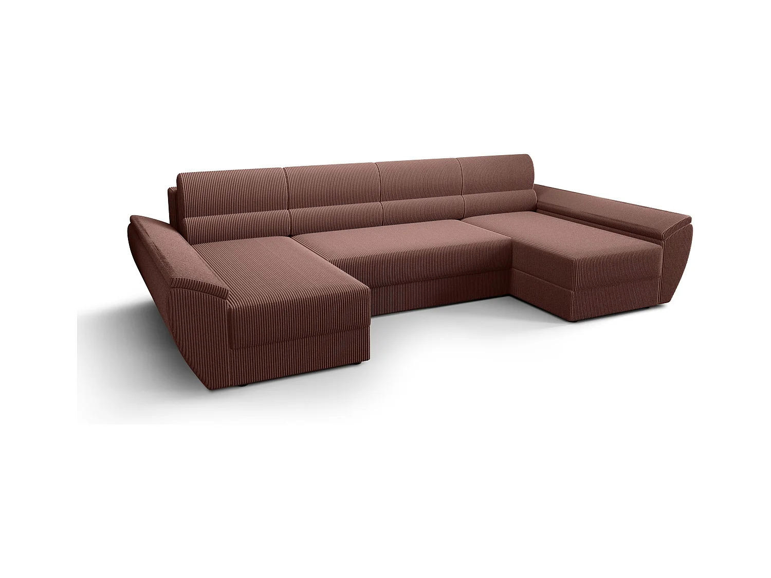 BEDANTE canapé d’angle REBIU4 Poso 29 marron avec fonction de couchage canapé en L avec espace de rangement