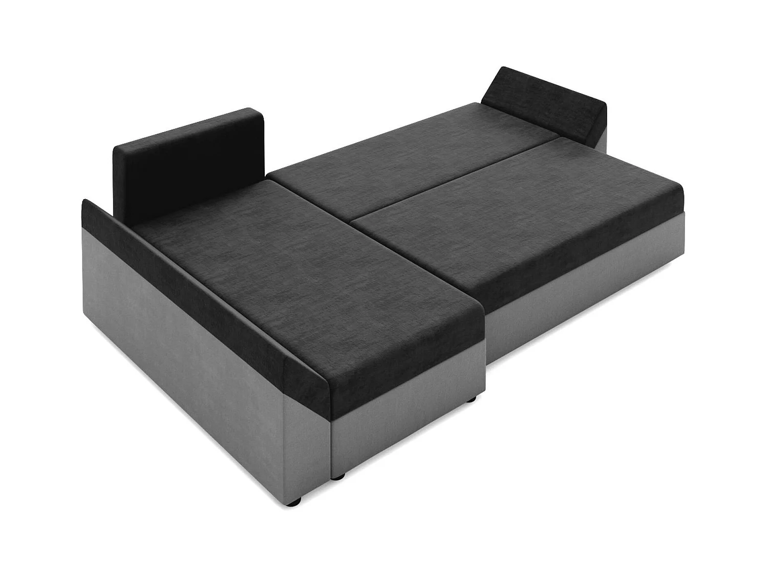 BEDANTE Canapé d’angle DANTE L gauche Rainbow 15 + 31 Noir/Blanc Forme L