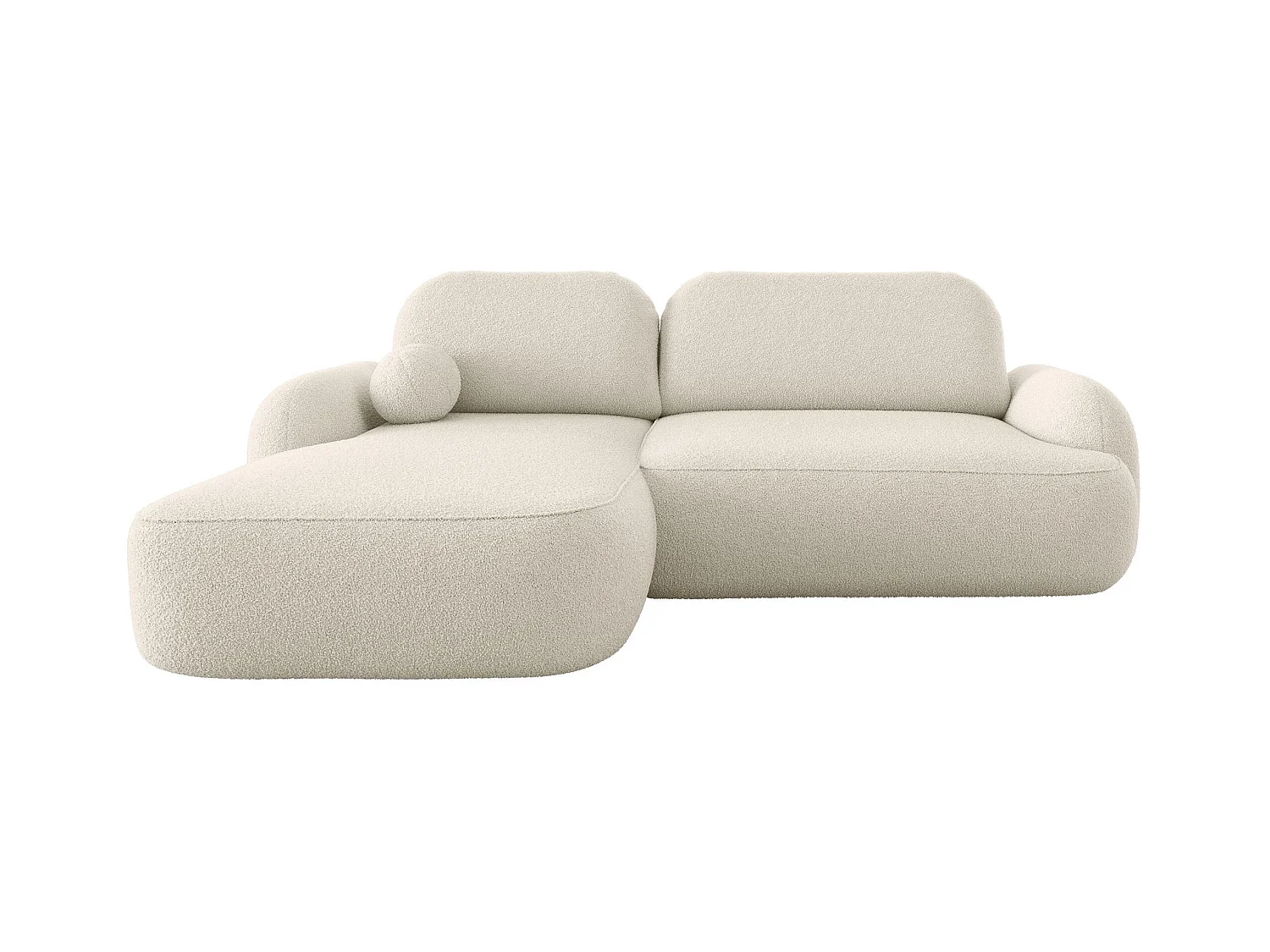 BEDANTE Canapé d’angle MOLLY L Gauche TERRA FROTTE 01 beige avec fonction lit en L avec coffre de rangement