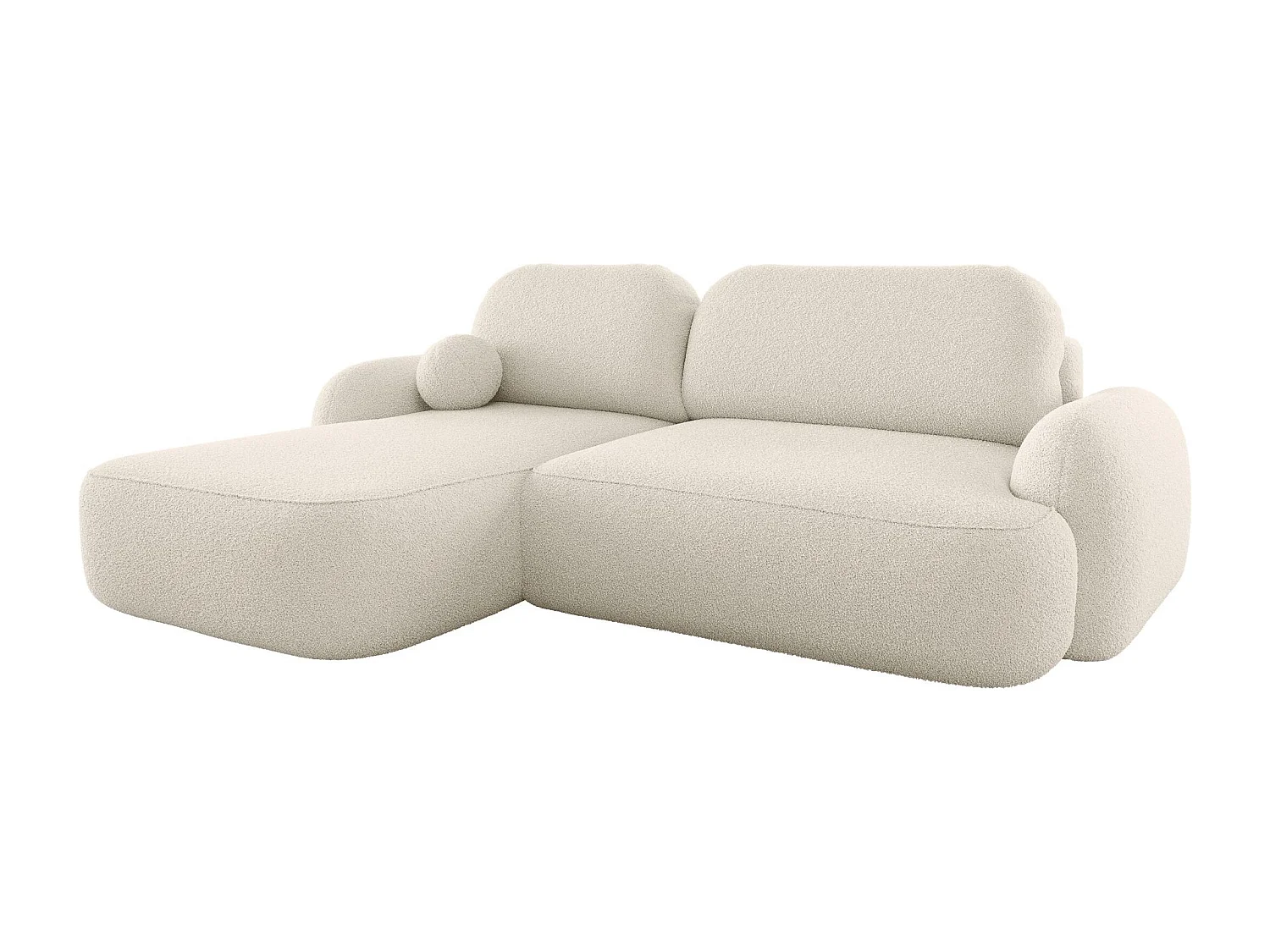 BEDANTE Canapé d’angle MOLLY L Gauche TERRA FROTTE 01 beige avec fonction lit en L avec coffre de rangement