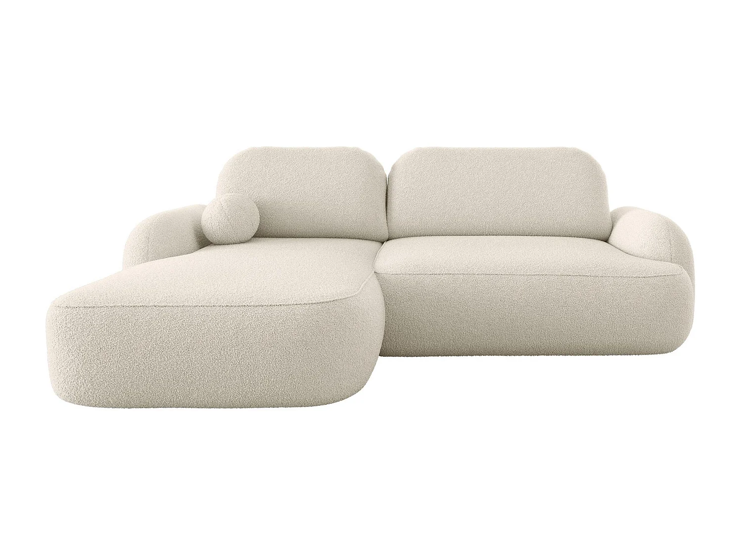 BEDANTE Canapé d’angle MOLLY L Gauche TERRA FROTTE 01 beige avec fonction lit en L avec coffre de rangement