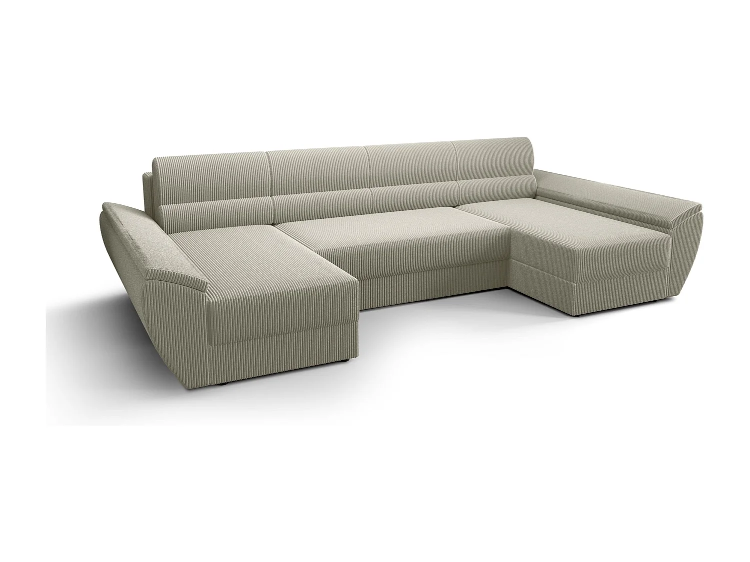 BEDANTE Ecksofa REBIU4 Poso 100 Beige mit Schlaffunktion L-Form Sofa mit Stauraum Bettkasten Wohnzimmersofa Couch Sofa Bettsofa Bettkasten Bettcouch