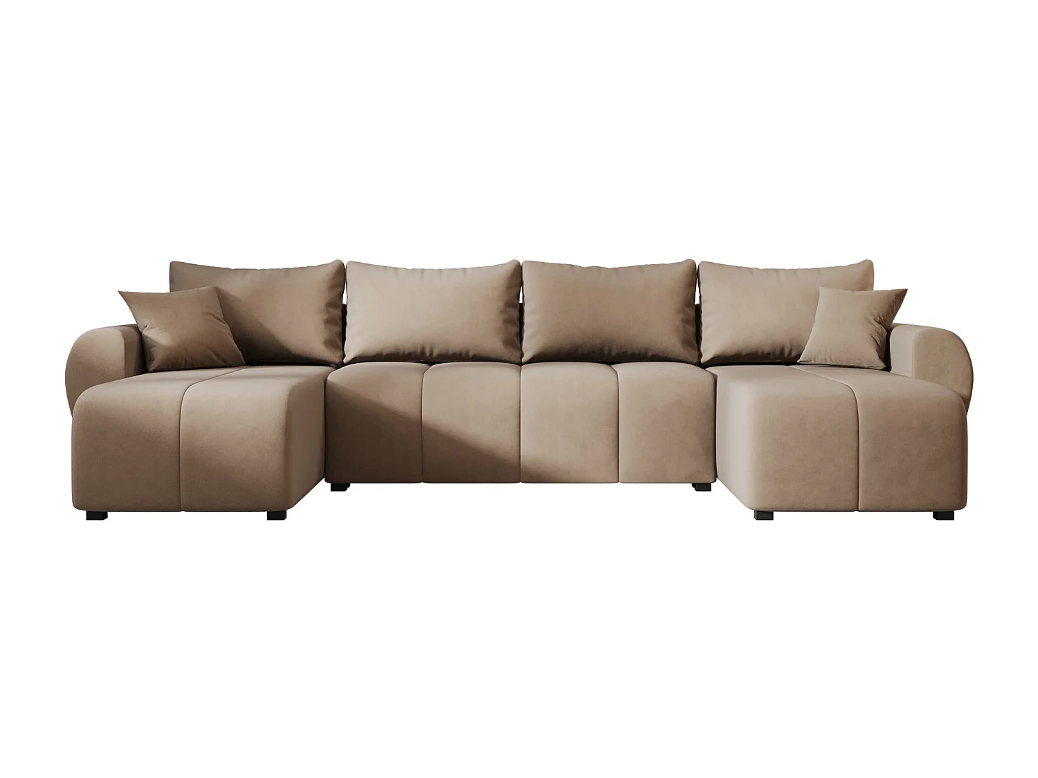 BEDANTE WOHNLANDSCHAFT MOLISA U Itaka 48 Braun mit Schlaffunktion U-Form Sofa mit Stauraum Bettkasten