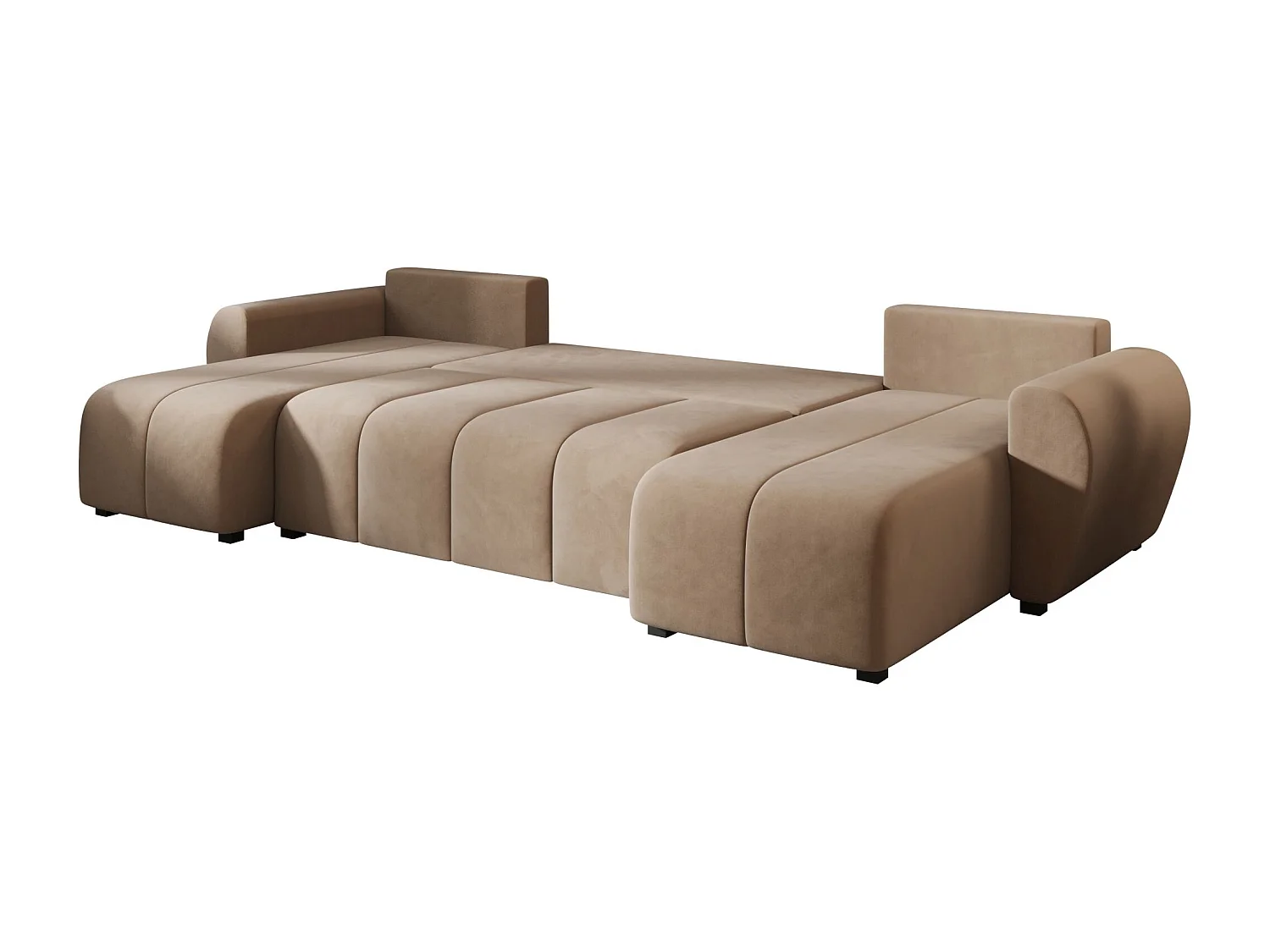 BEDANTE WOHNLANDSCHAFT MOLISA U Itaka 48 Braun mit Schlaffunktion U-Form Sofa mit Stauraum Bettkasten