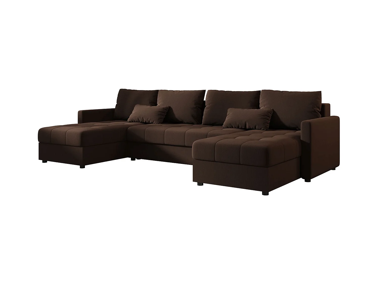 BEDANTE canapé d'angle MOS U BIS Cosmic 800 marron avec fonction de couchage canapé en U avec coffre de rangement
