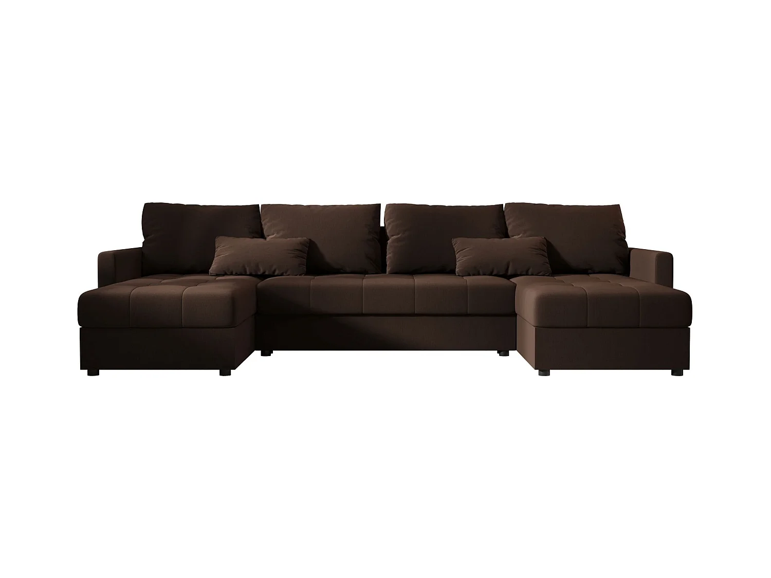 BEDANTE canapé d'angle MOS U BIS Cosmic 800 marron avec fonction de couchage canapé en U avec coffre de rangement