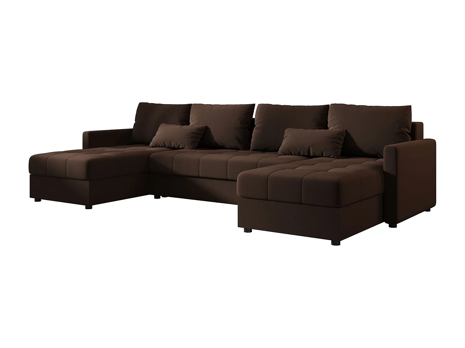 BEDANTE Ecksofa MOS U BIS Cosmic 800 Braun mit Schlaffunktion U-Form Sofa mit Stauraum Bettkasten Wohnzimmersofa Couch Sofa Bettsofa Bettkasten Bettcouch