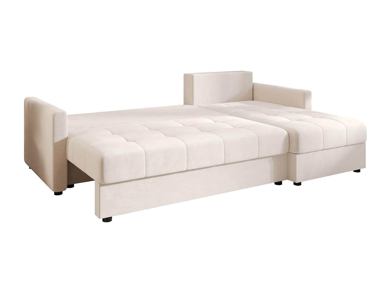 BEDANTE narożnik MOS L BIS Itaka 16 beige droite avec fonction de lit canapé