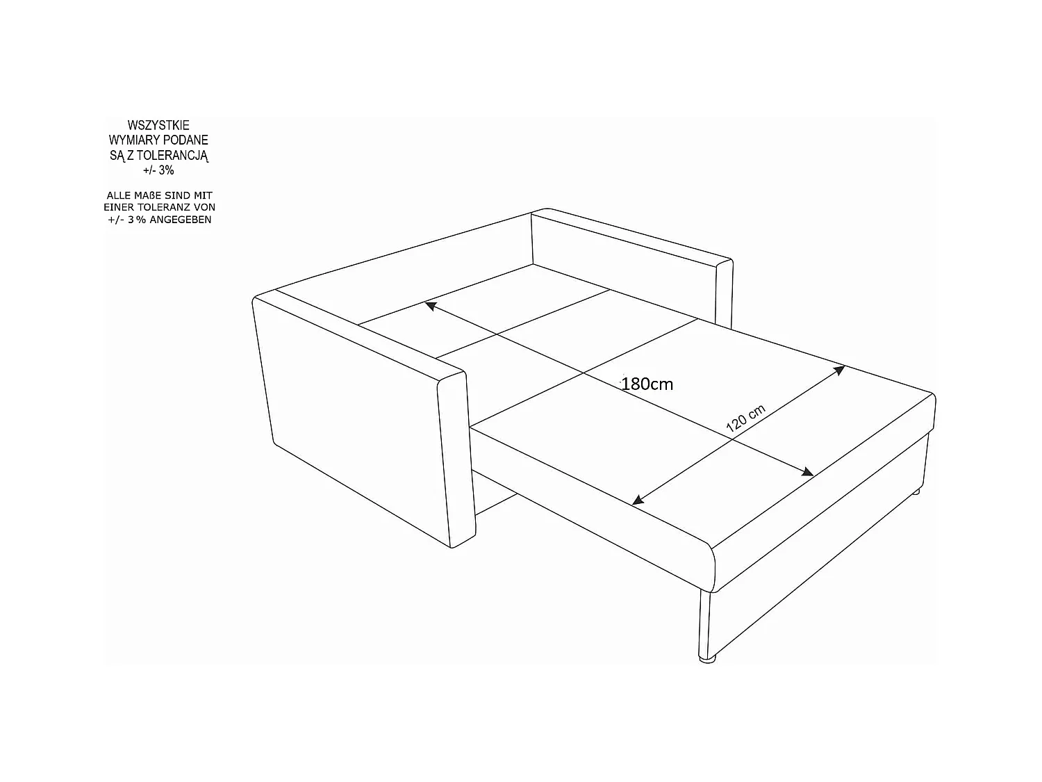 BEDANTE SOFA HEVEN 120 mit Schlaffunktion SAWANA 21+05 Grau mit Stauraum Bettkasten Wohnzimmersofa Couch Sofa Bettsofa Bettkasten Bettcouch