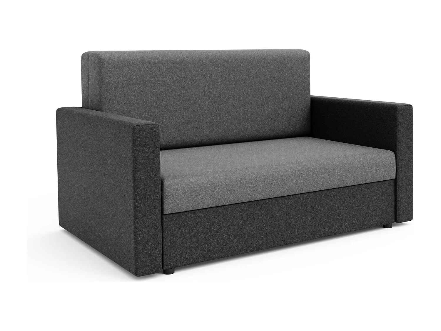 BEDANTE sofa HEVEN 120 met slaapfunctie SAWANA 21+05 grijs met opbergruimte bedlade woonkamerbank bank sofa slaapbank bedlade slaapbank