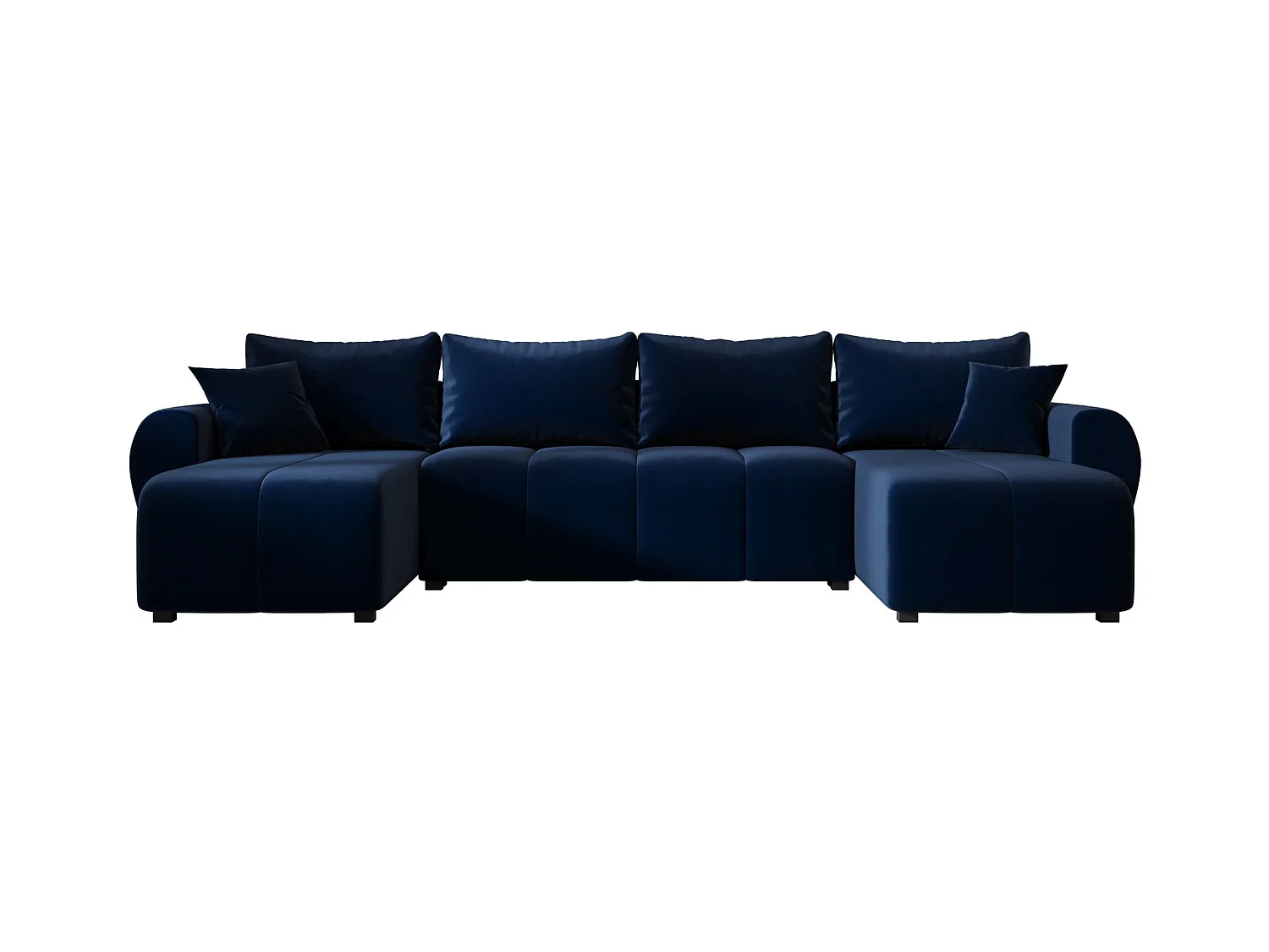 Canapé d'angle BEDANTE MOLISA U itaka 11 noir avec fonction couchage Canapé d'angle en forme de U avec espace de rangement Coffre à literie