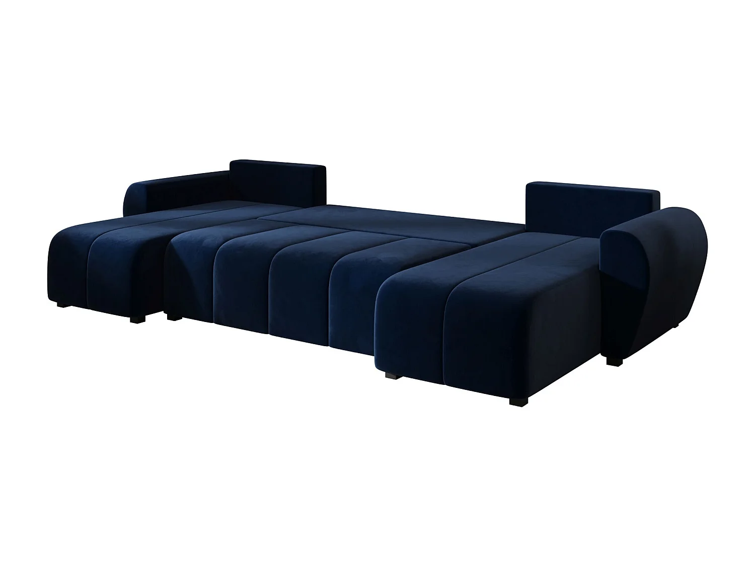 Canapé d'angle BEDANTE MOLISA U itaka 11 noir avec fonction couchage Canapé d'angle en forme de U avec espace de rangement Coffre à literie