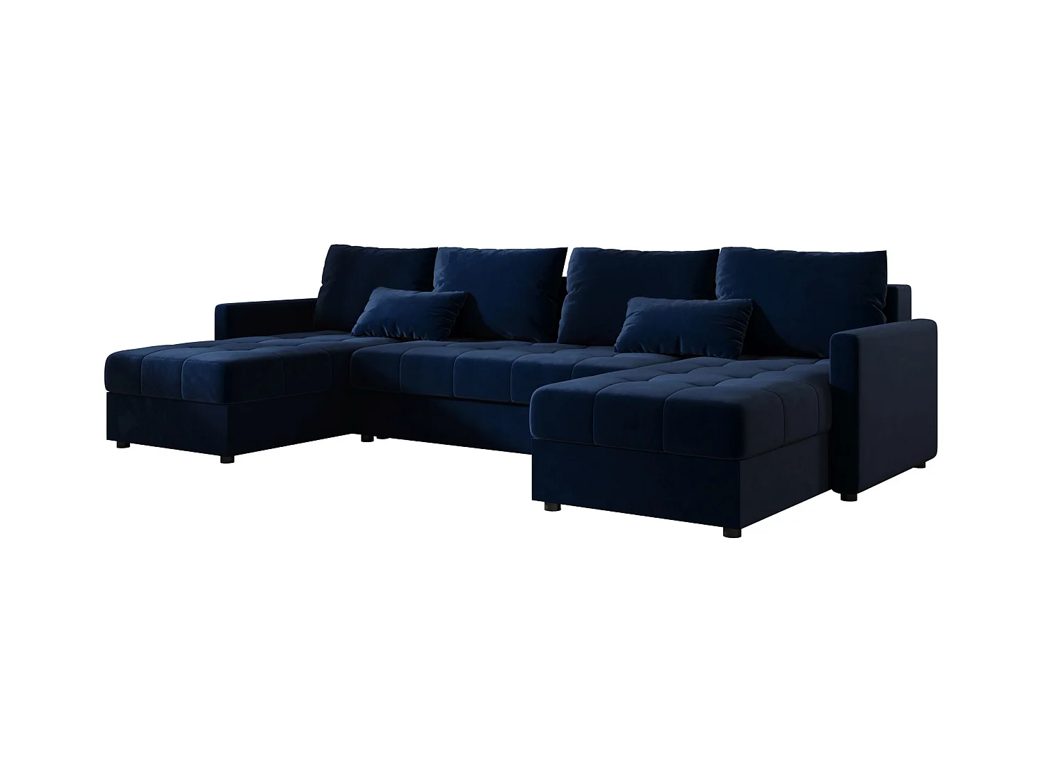 BEDANTE canapé d'angle MOS U BIS Itaka 11 bleu foncé avec fonction de couchage canapé en U avec coffre de rangement
