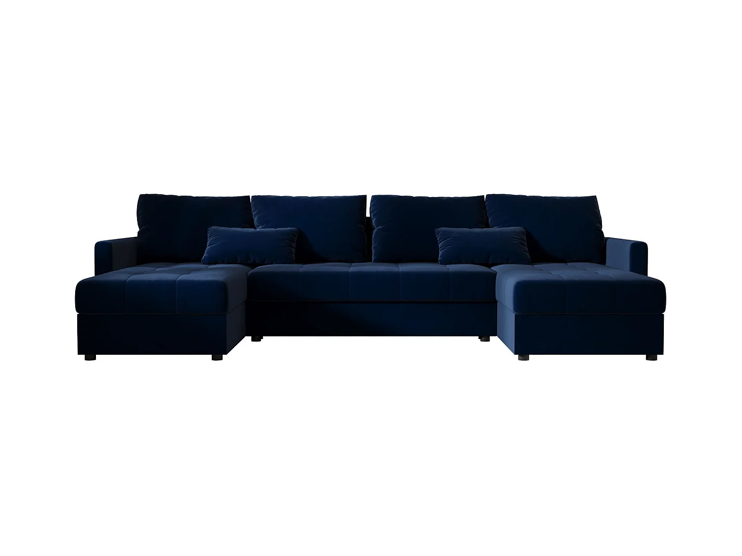 BEDANTE canapé d'angle MOS U BIS Itaka 11 bleu foncé avec fonction de couchage canapé en U avec coffre de rangement