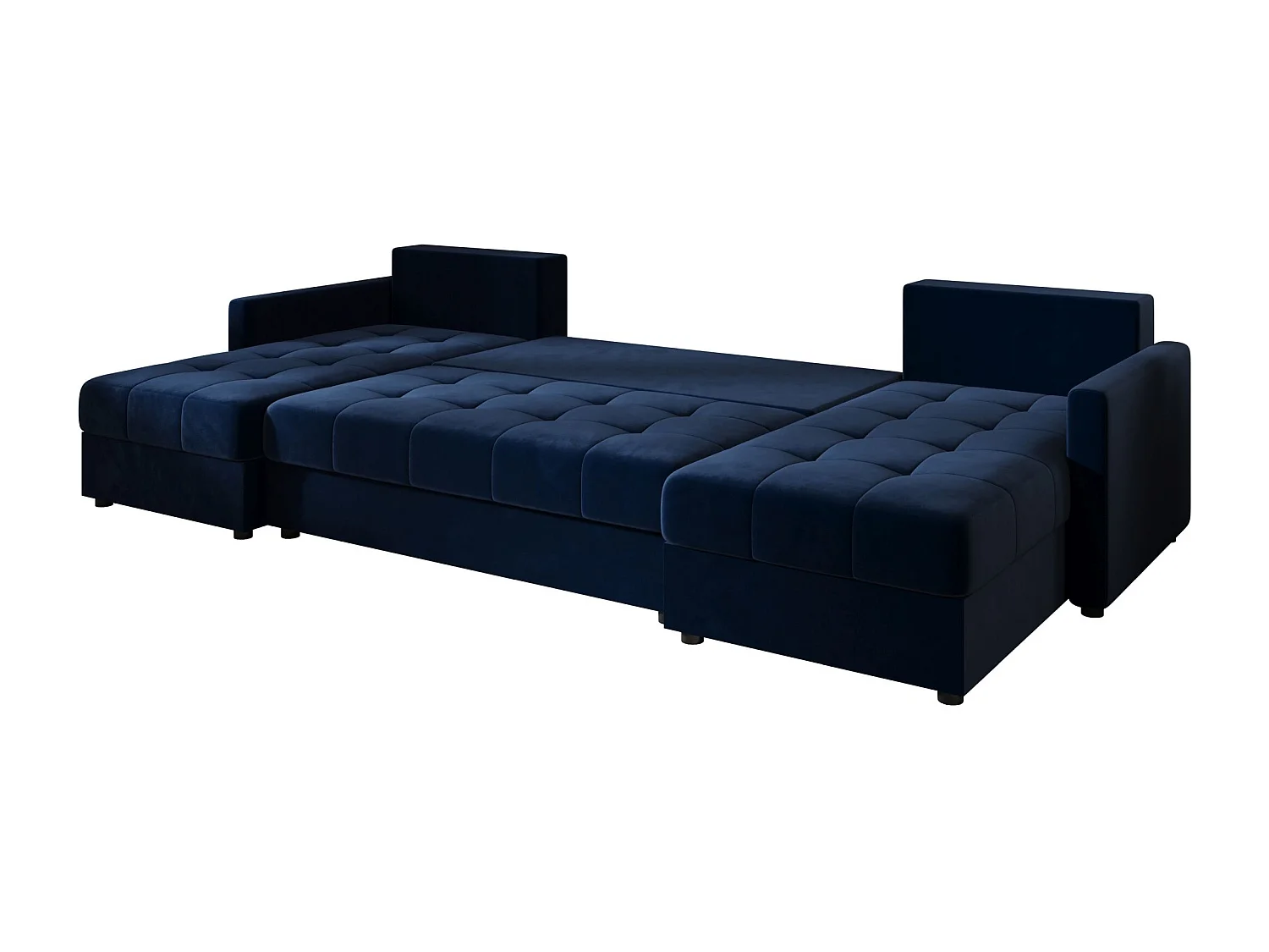 BEDANTE canapé d'angle MOS U BIS Itaka 11 bleu foncé avec fonction de couchage canapé en U avec coffre de rangement
