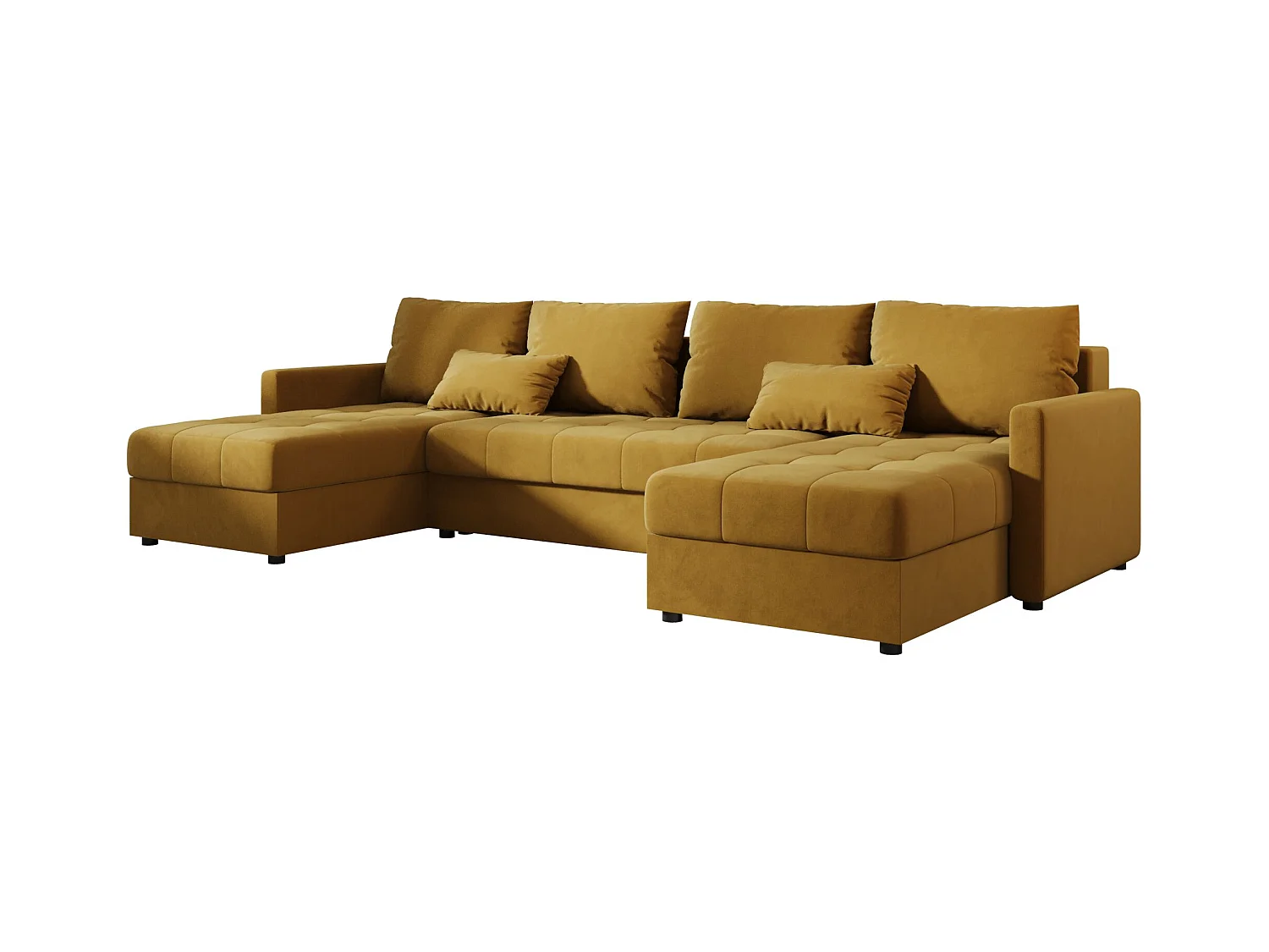 BEDANTE canapé d'angle MOS U BIS Itaka 33 orange avec fonction de couchage canapé en U avec coffre de rangement