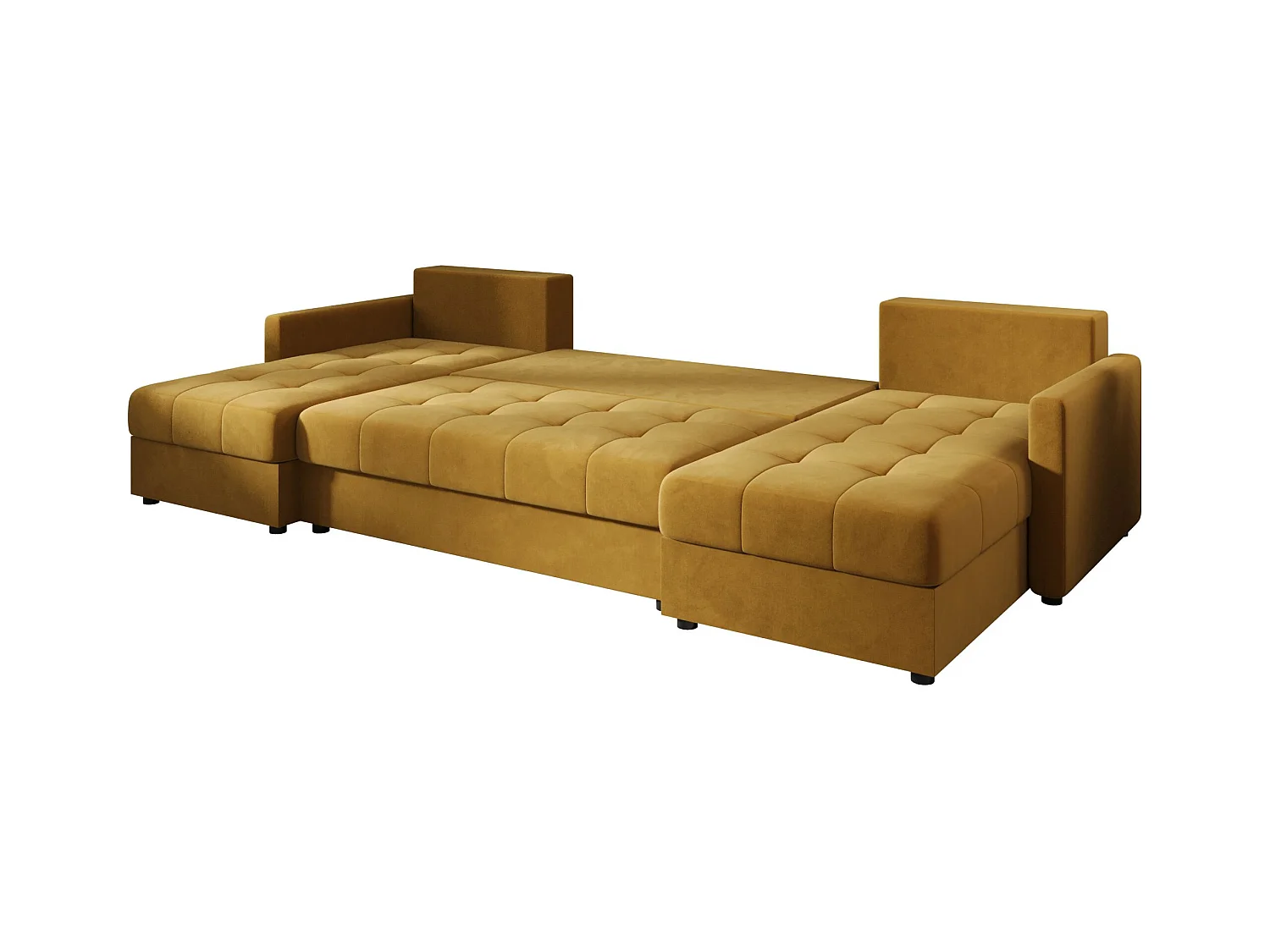 BEDANTE canapé d'angle MOS U BIS Itaka 33 orange avec fonction de couchage canapé en U avec coffre de rangement