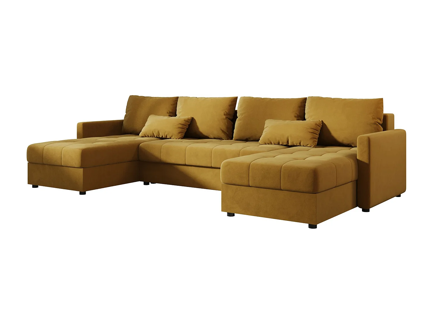 BEDANTE canapé d'angle MOS U BIS Itaka 33 orange avec fonction de couchage canapé en U avec coffre de rangement