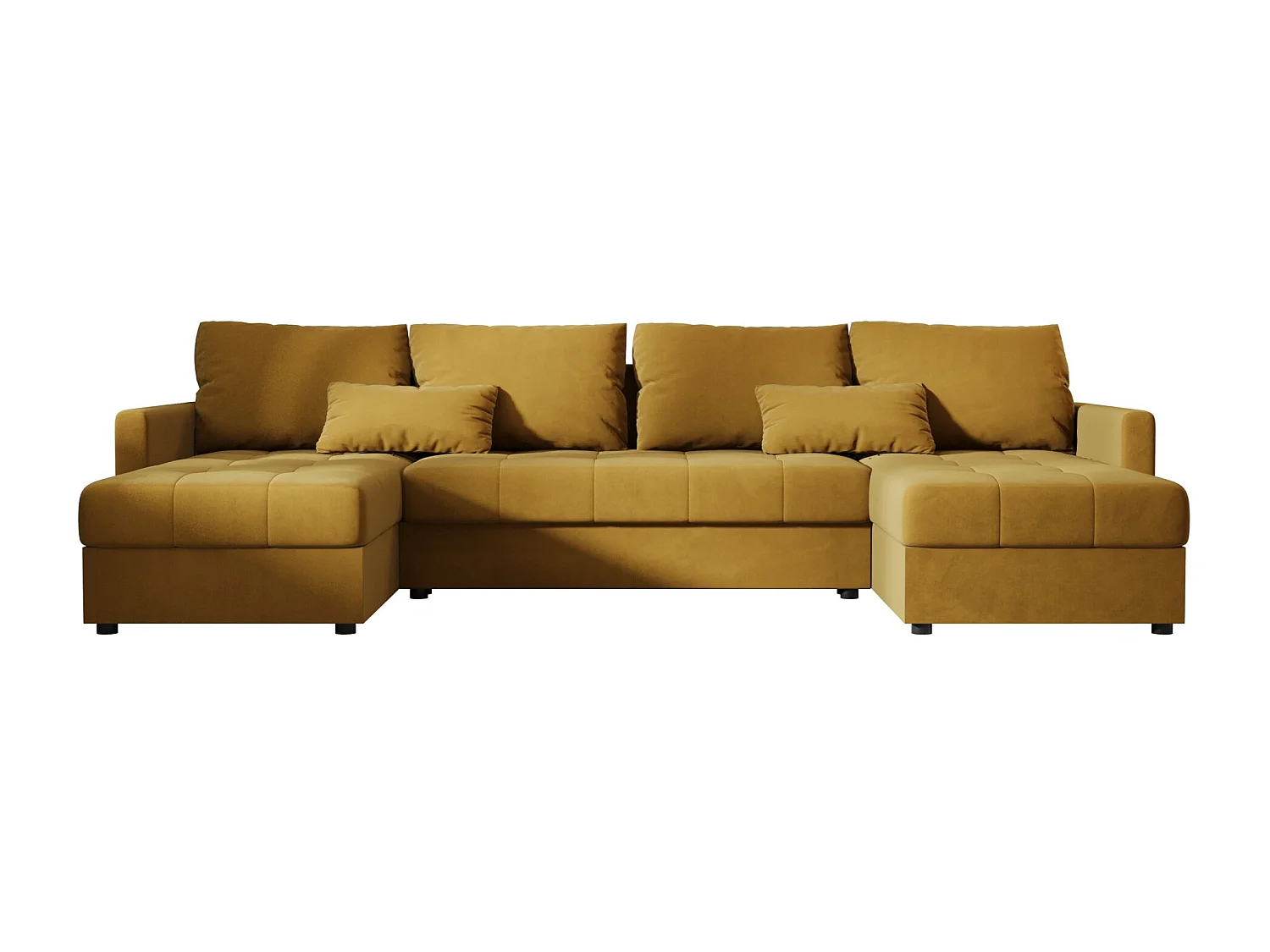 BEDANTE canapé d'angle MOS U BIS Itaka 33 orange avec fonction de couchage canapé en U avec coffre de rangement