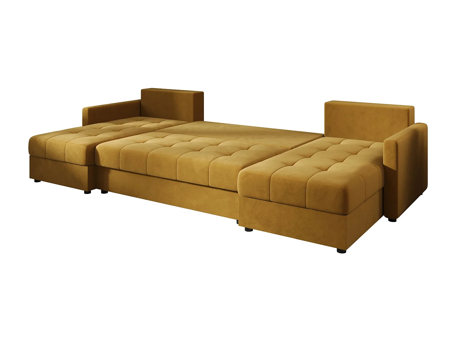 BEDANTE canapé d'angle MOS U BIS Itaka 33 orange avec fonction de couchage canapé en U avec coffre de rangement