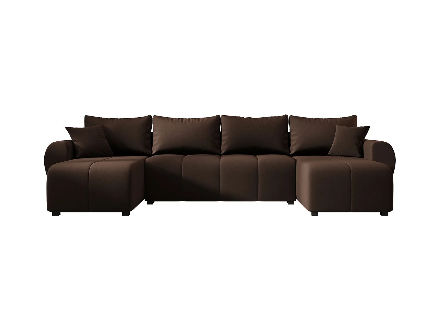 Canapé d'angle BEDANTE MOLISA U Cosmic 800 noir avec fonction couchage Canapé d'angle en forme de U avec espace de rangement Coffre à literie