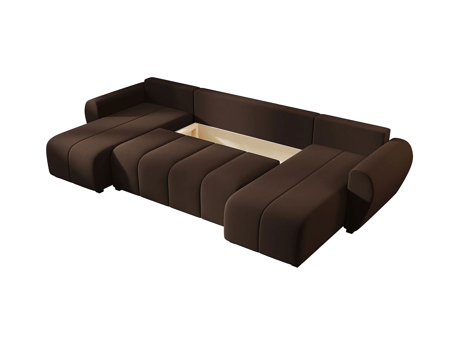 Canapé d'angle BEDANTE MOLISA U Cosmic 800 noir avec fonction couchage Canapé d'angle en forme de U avec espace de rangement Coffre à literie