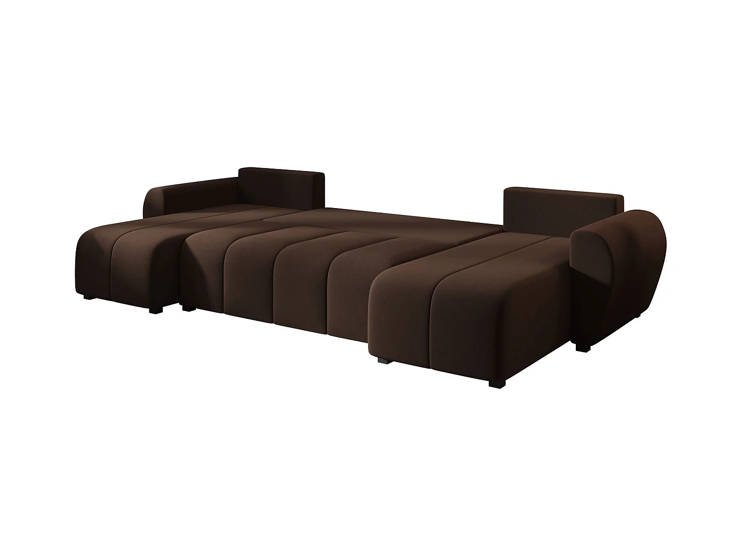 Canapé d'angle BEDANTE MOLISA U Cosmic 800 noir avec fonction couchage Canapé d'angle en forme de U avec espace de rangement Coffre à literie