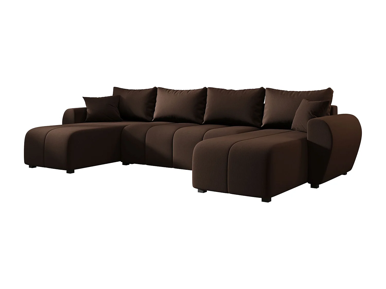 Canapé d'angle BEDANTE MOLISA U Cosmic 800 noir avec fonction couchage Canapé d'angle en forme de U avec espace de rangement Coffre à literie