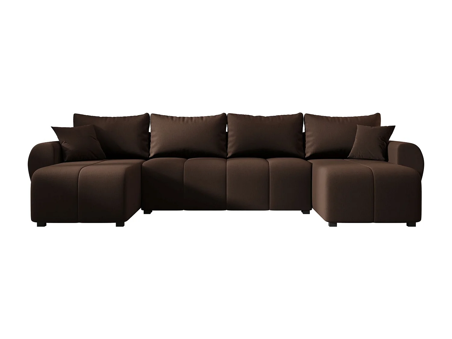 Canapé d'angle BEDANTE MOLISA U Cosmic 800 noir avec fonction couchage Canapé d'angle en forme de U avec espace de rangement Coffre à literie