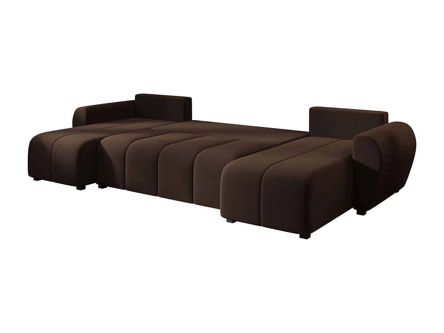 Canapé d'angle BEDANTE MOLISA U Cosmic 800 noir avec fonction couchage Canapé d'angle en forme de U avec espace de rangement Coffre à literie