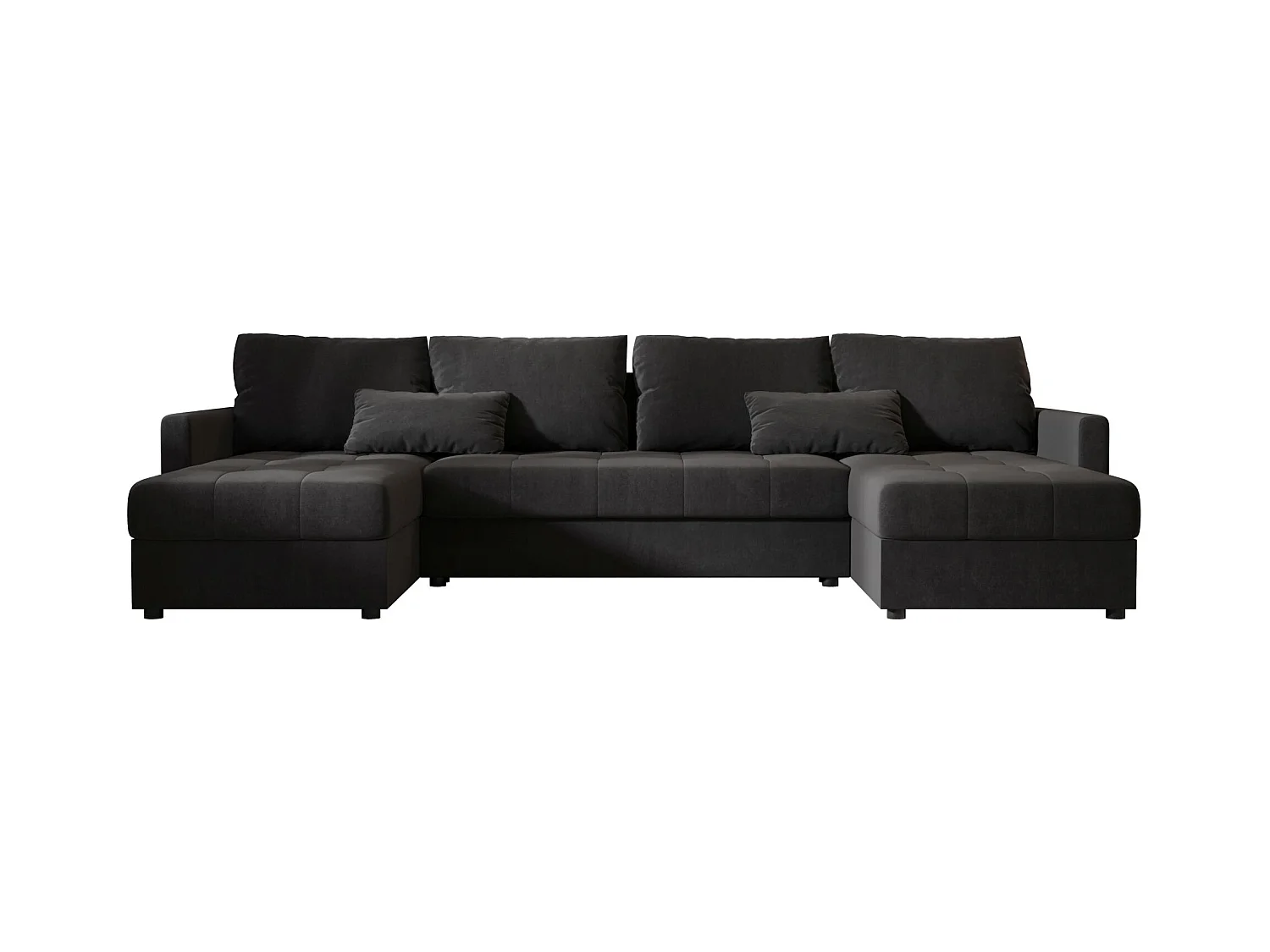 BEDANTE canapé d'angle MOS U BIS Itaka 27 gris foncé avec fonction de couchage canapé en U avec coffre de rangement