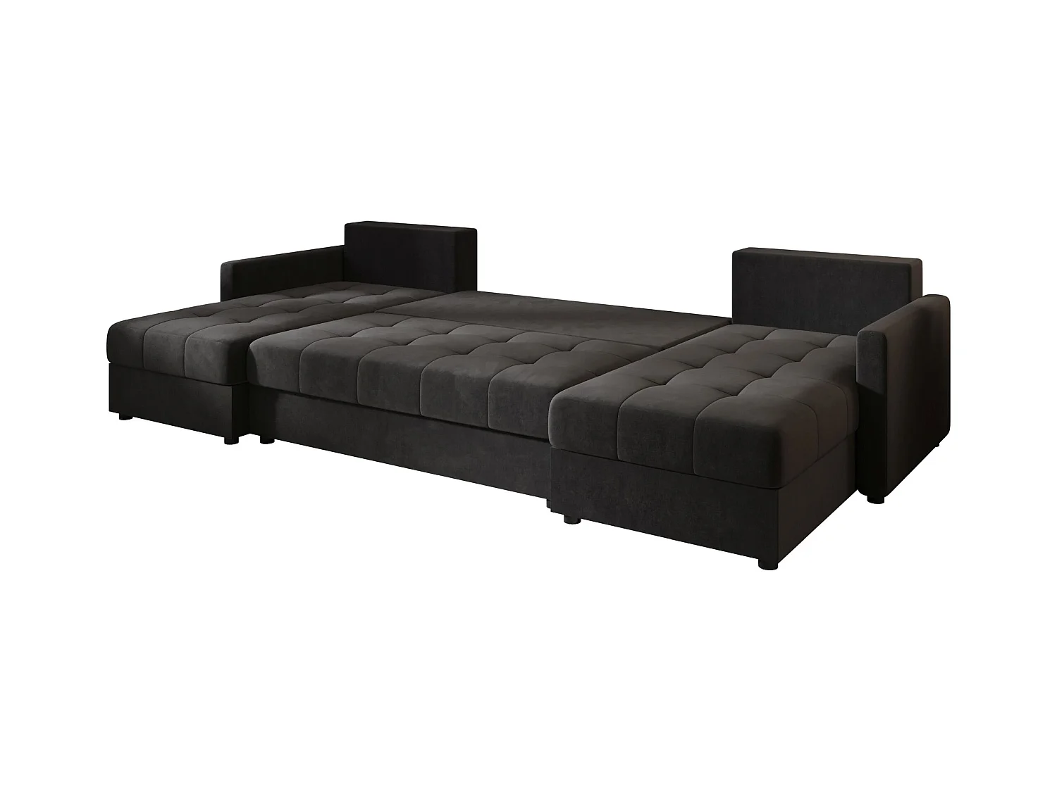 BEDANTE canapé d'angle MOS U BIS Itaka 27 gris foncé avec fonction de couchage canapé en U avec coffre de rangement
