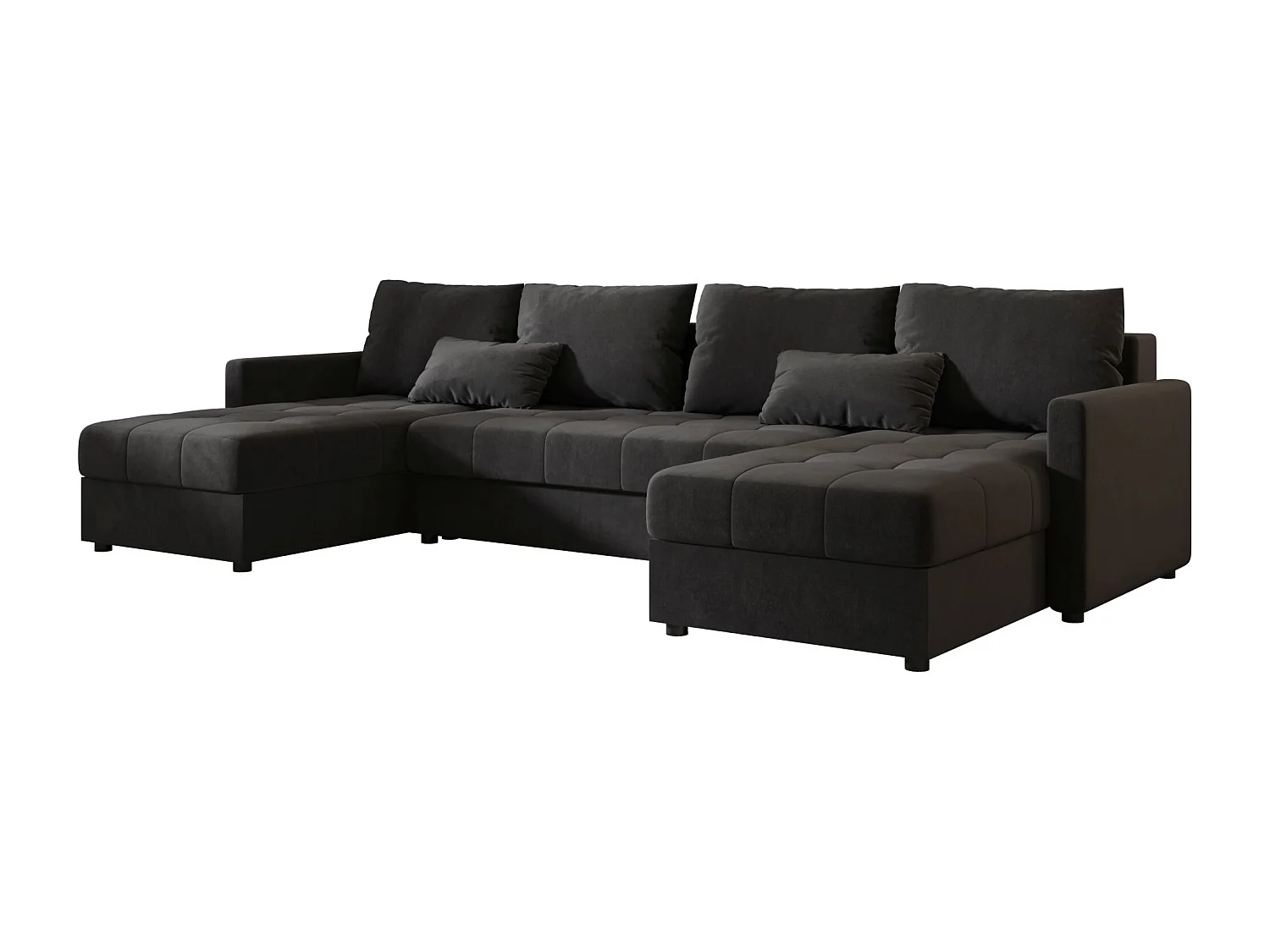 BEDANTE canapé d'angle MOS U BIS Itaka 27 gris foncé avec fonction de couchage canapé en U avec coffre de rangement