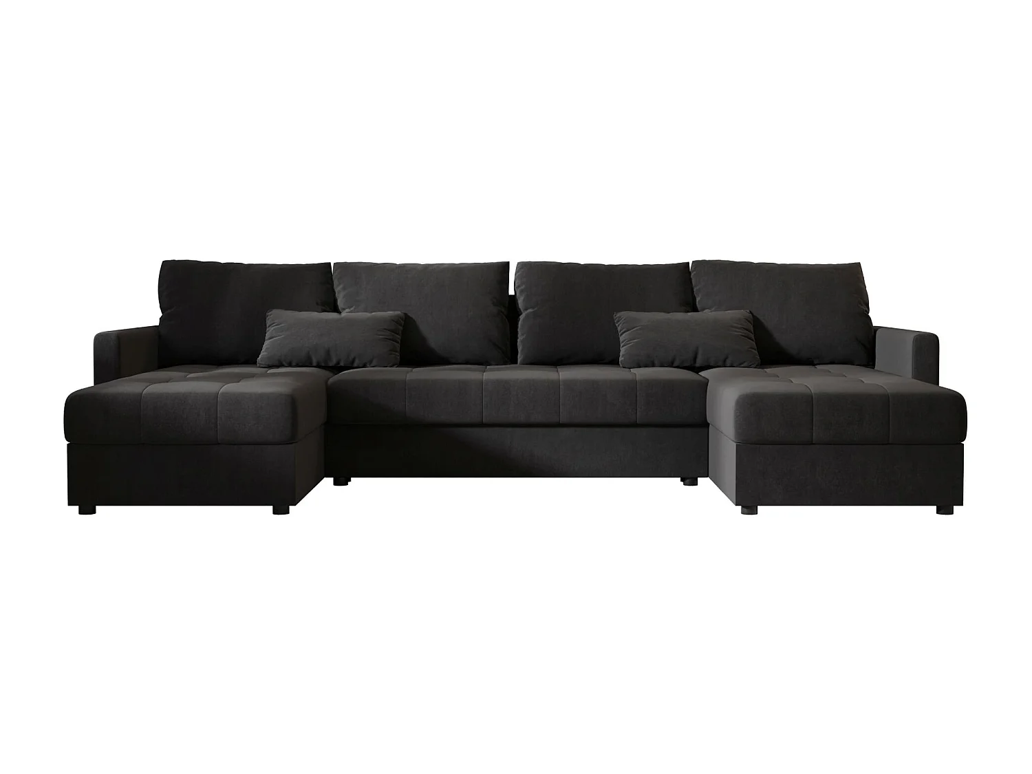 BEDANTE canapé d'angle MOS U BIS Itaka 27 gris foncé avec fonction de couchage canapé en U avec coffre de rangement