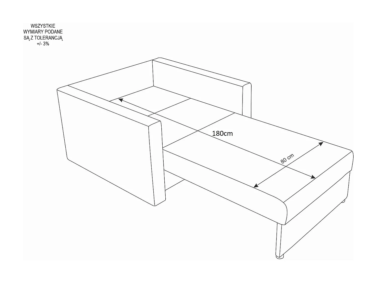 BEDANTE sofa TWICE 80 met slaapfunctie KORNET 02+10 grijs/zwart met opbergruimte bedlade woonkamerbank bank sofa slaapbank bedlade slaapbank