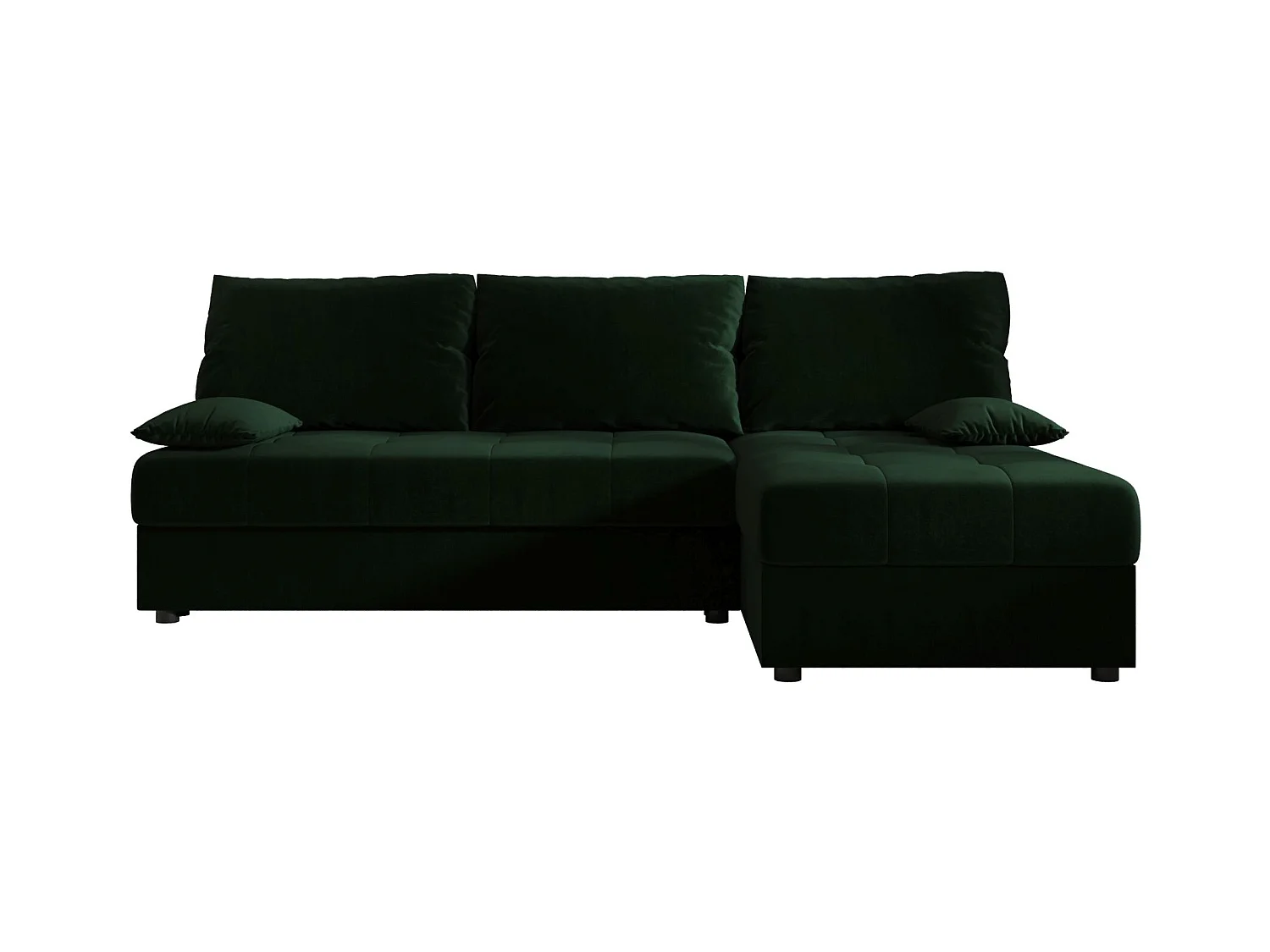 BEDANTE canapé d’angle MOS L Itaka 10 droite vert foncé avec fonction de couchage canapé en forme de L avec coffre de rangement