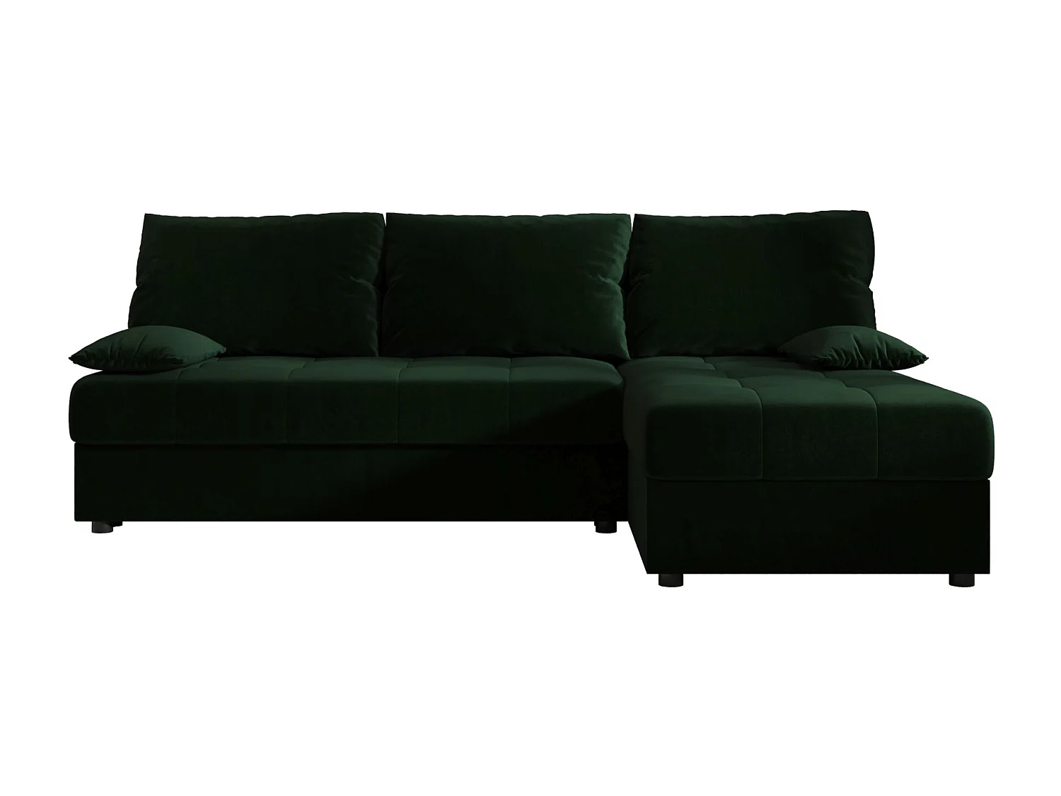 BEDANTE canapé d’angle MOS L Itaka 10 droite vert foncé avec fonction de couchage canapé en forme de L avec coffre de rangement