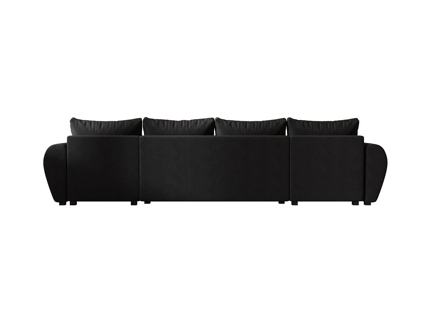 Canapé d'angle BEDANTE MOLISA U Cosmic 100 noir avec fonction couchage Canapé d'angle en forme de U avec espace de rangement Coffre à literie