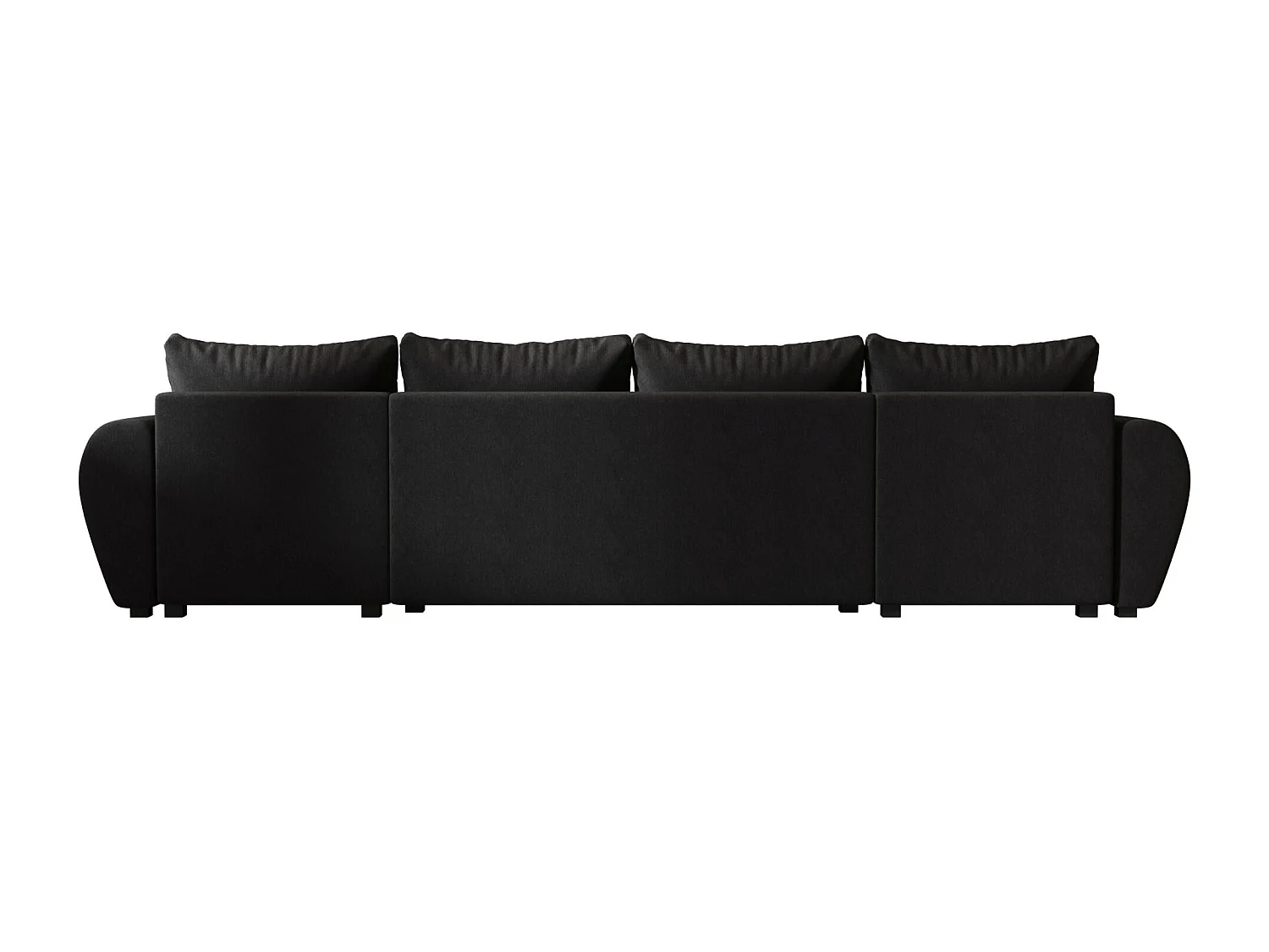 Canapé d'angle BEDANTE MOLISA U Cosmic 100 noir avec fonction couchage Canapé d'angle en forme de U avec espace de rangement Coffre à literie